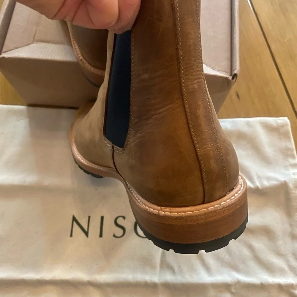 Men’s Brown Chelsea Marco Ankle Leather Nisolo Boots New Size 11